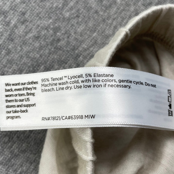 EILEEN FISHER Skirt Large Beige Stretch Jersey Knit Midi Pull On Oat Heather - Picture 9 of 12